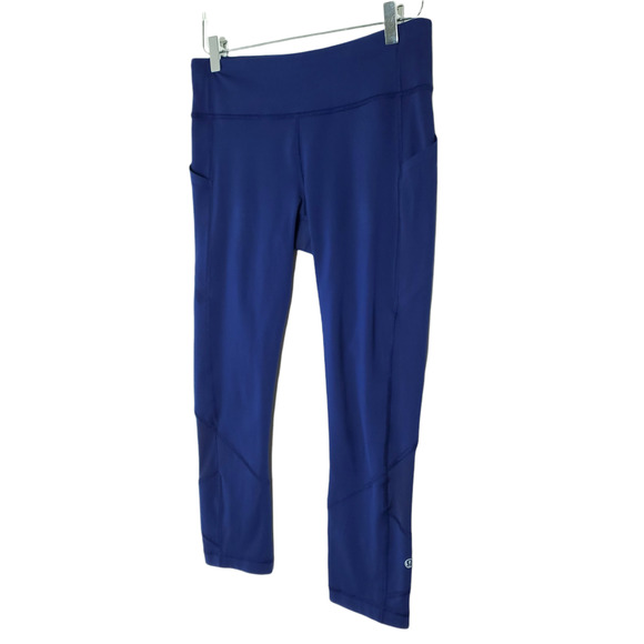 Lululemon Pace Rival Crop Leggings 8 Blue Mesh Panels Wicking Pockets - Picture 3 of 10